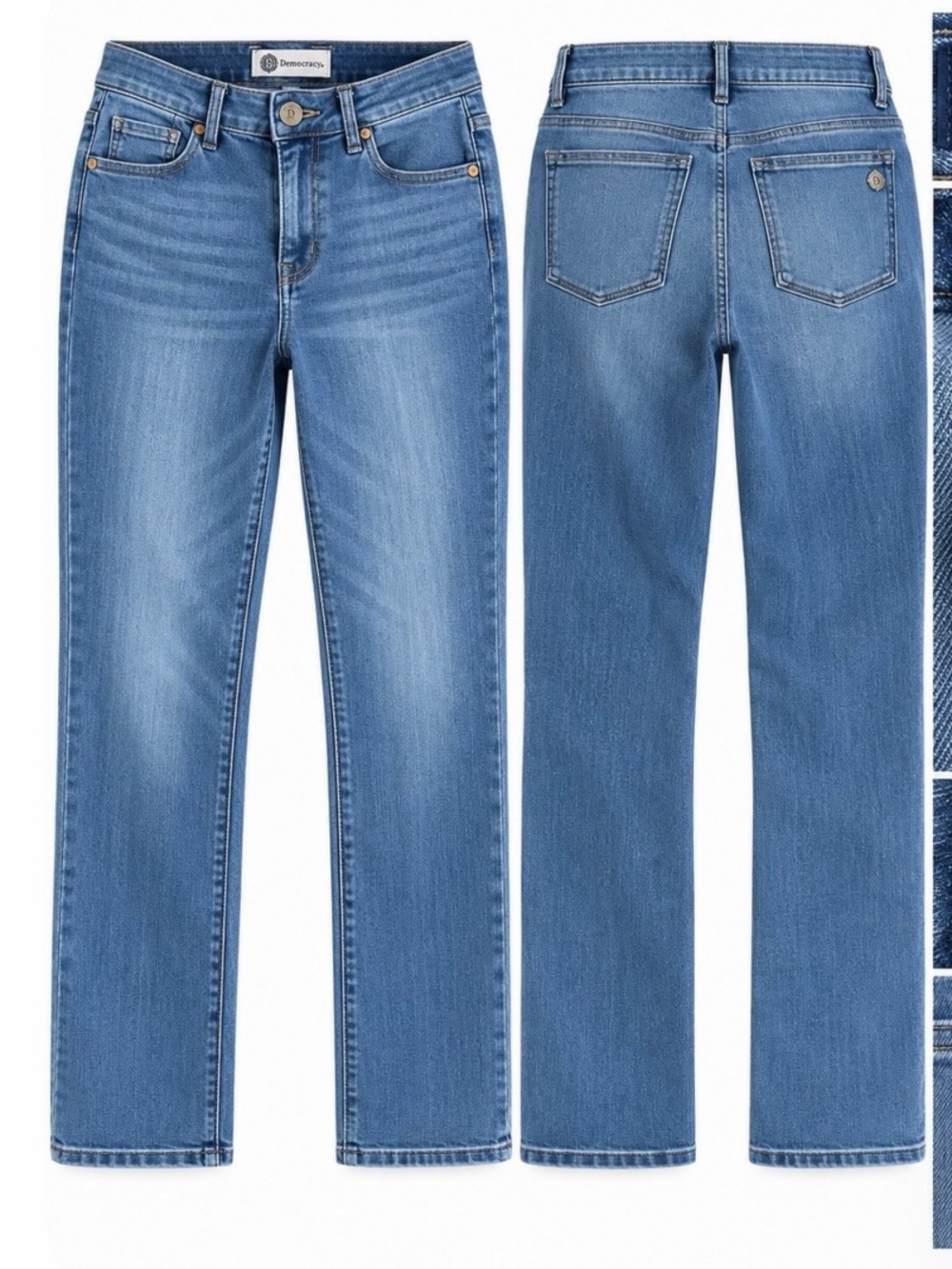 Democracy Size 10 COOLMAX Stretch Straight Leg Jeans Medium Wash